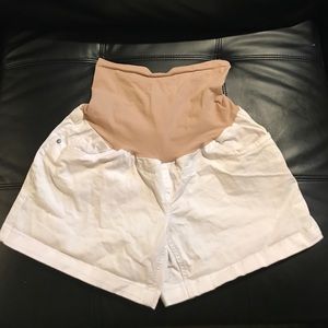Oh baby white maternity jean shorts