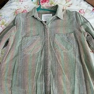 Free people rainbow button down shirt