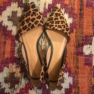 J.Crew leopard print d’Orsay pointy flats