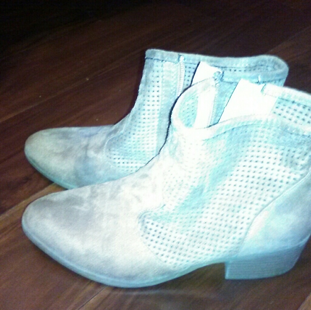 Tan suede booties