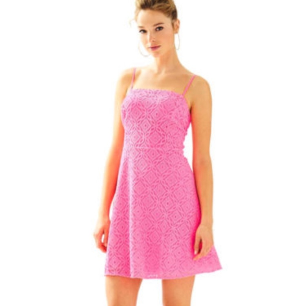 Jennilee Lace Sundress, Kir Royal Pink Trellis