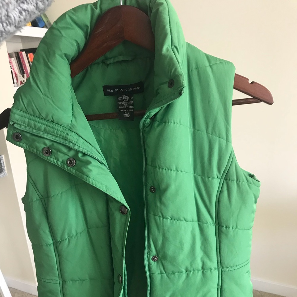 New York and Company green puffy vest. Size XS.