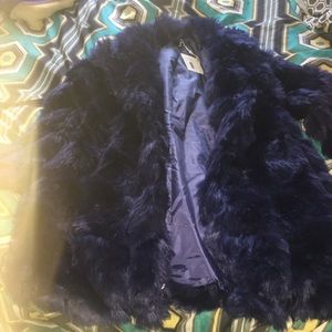 Blue bible fur jacket