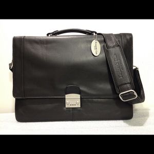 Kenneth Cole Flap-over Briefcase Genuine Top Grain