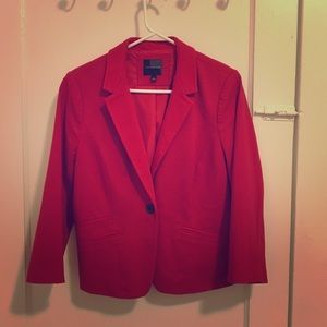 Red Blazer/Jacket with black polka dots