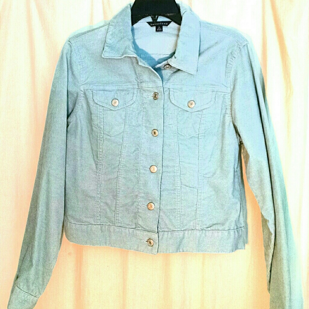 Lands End Light blue corduroy /denim jacket