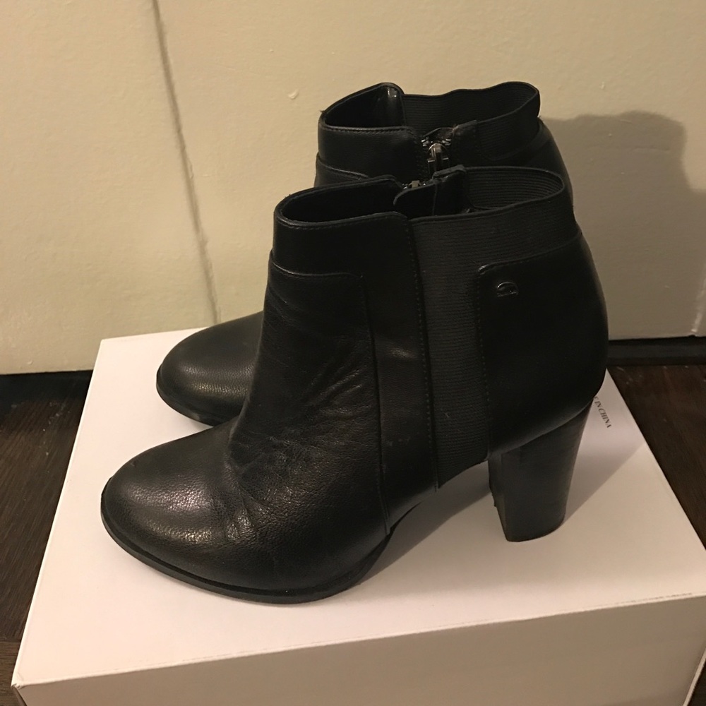 Black booties 3.5 inch heel