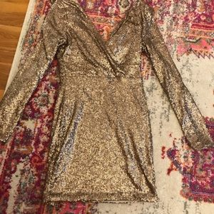 Gold Sequin Party Dress
