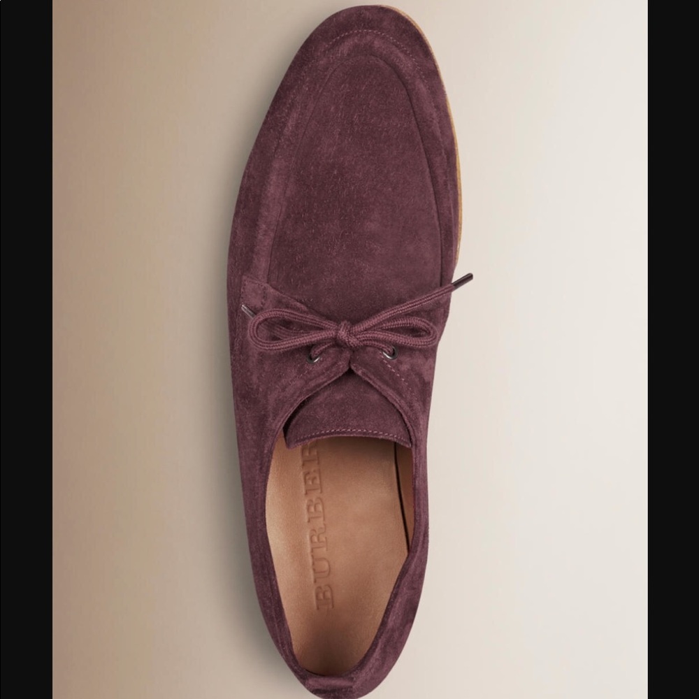 Burberry (purple)crepe sole suede shoes