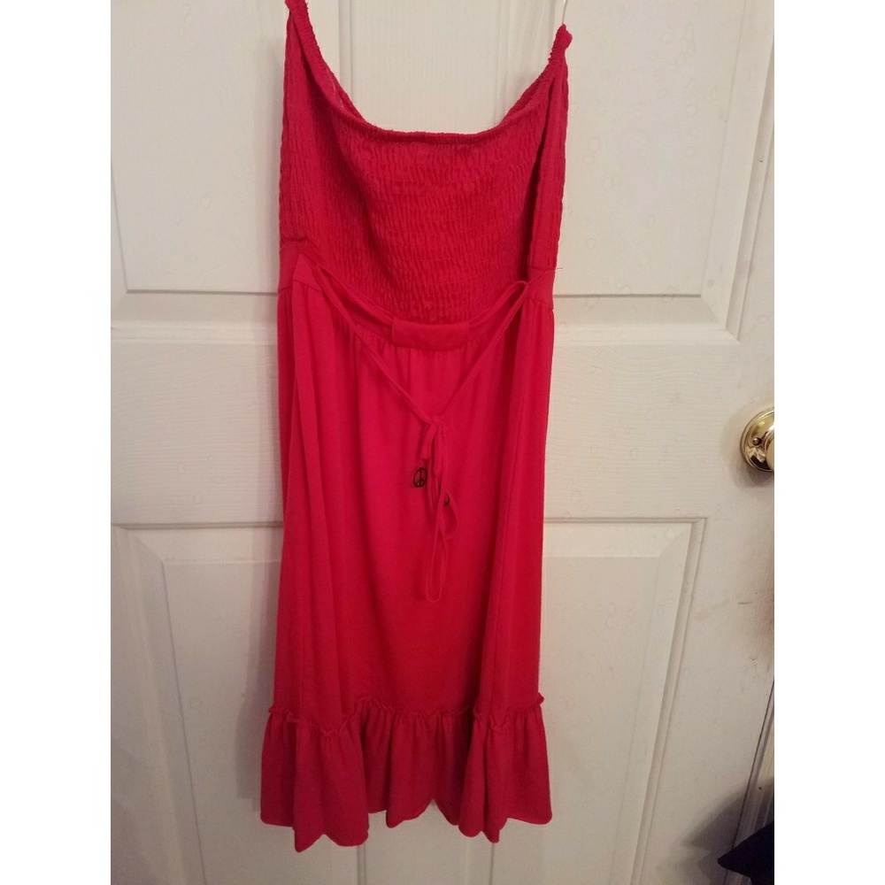 Vintage red strapless dress