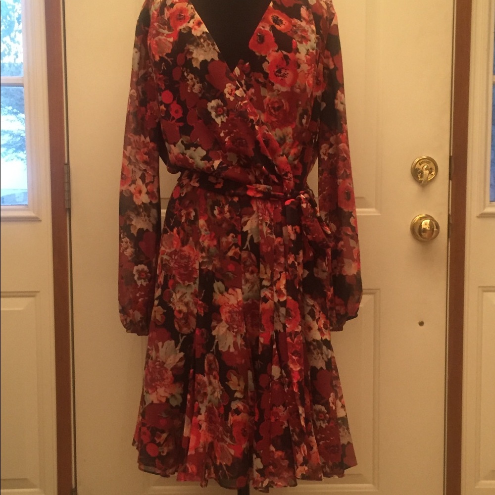 TAHARI red floral dress.