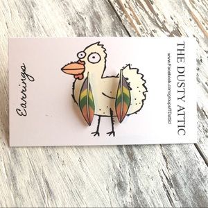 Feathers Stud Post Earrings