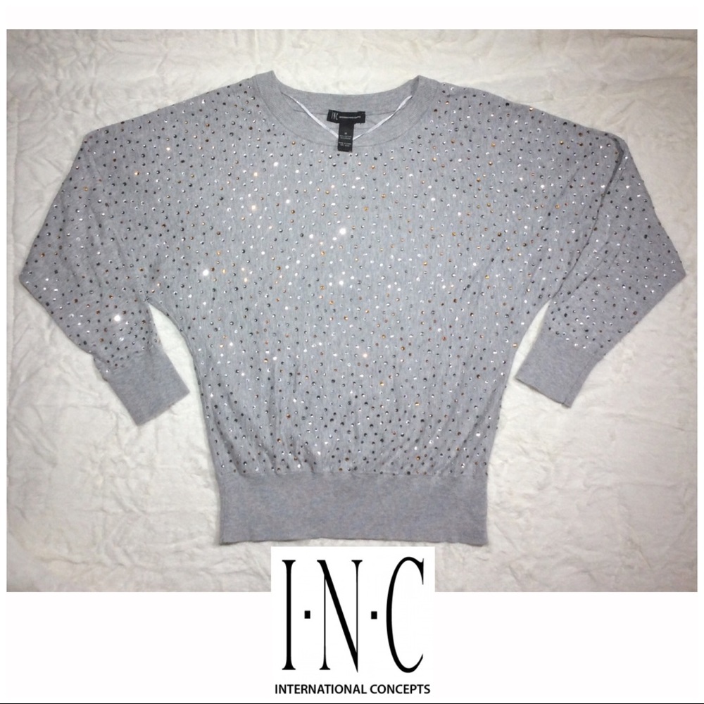 INC International Concepts Crystal Embellished Top