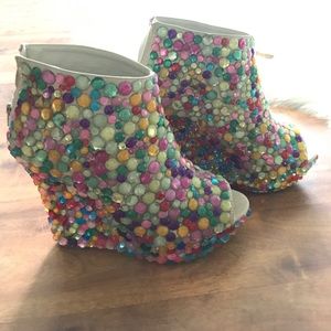 Haus of Price Rhinestone Wedge Bootie sz 8.5