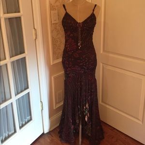 Beaded gown with shawl from Sugarplum