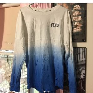 Pink ombré blue and white long sleeve