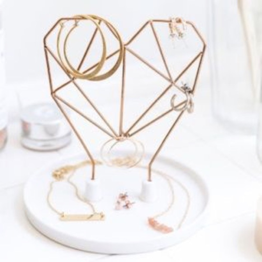 NEW Coxet Wire Heart Ceramic Jewlery Holder - Picture 3 of 7