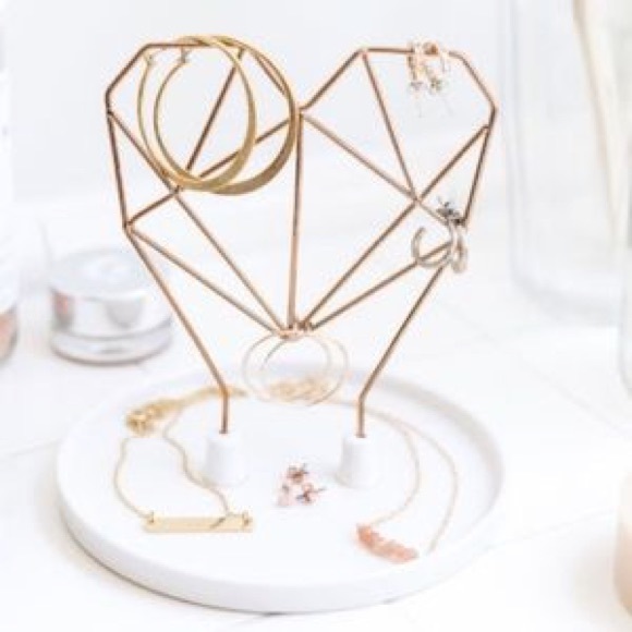 NEW Coxet Wire Heart Ceramic Jewlery Holder - Picture 3 of 7