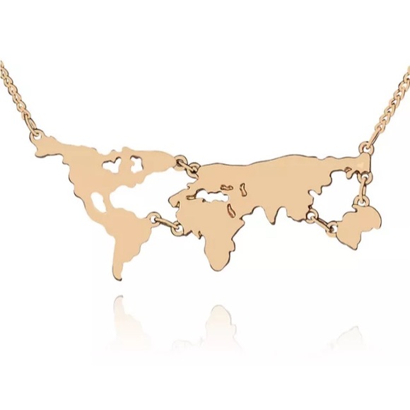 💥World Map Necklace! Silver Listing - Picture 2 of 2