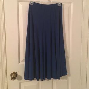 Royal blue midi skirt for ballroom dance