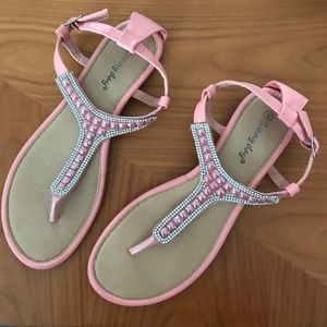 Pink rhinestone sandals
