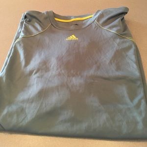 Adidas gray and yellow dri fit tee