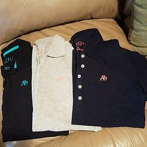 3 Aeropostale collared polos