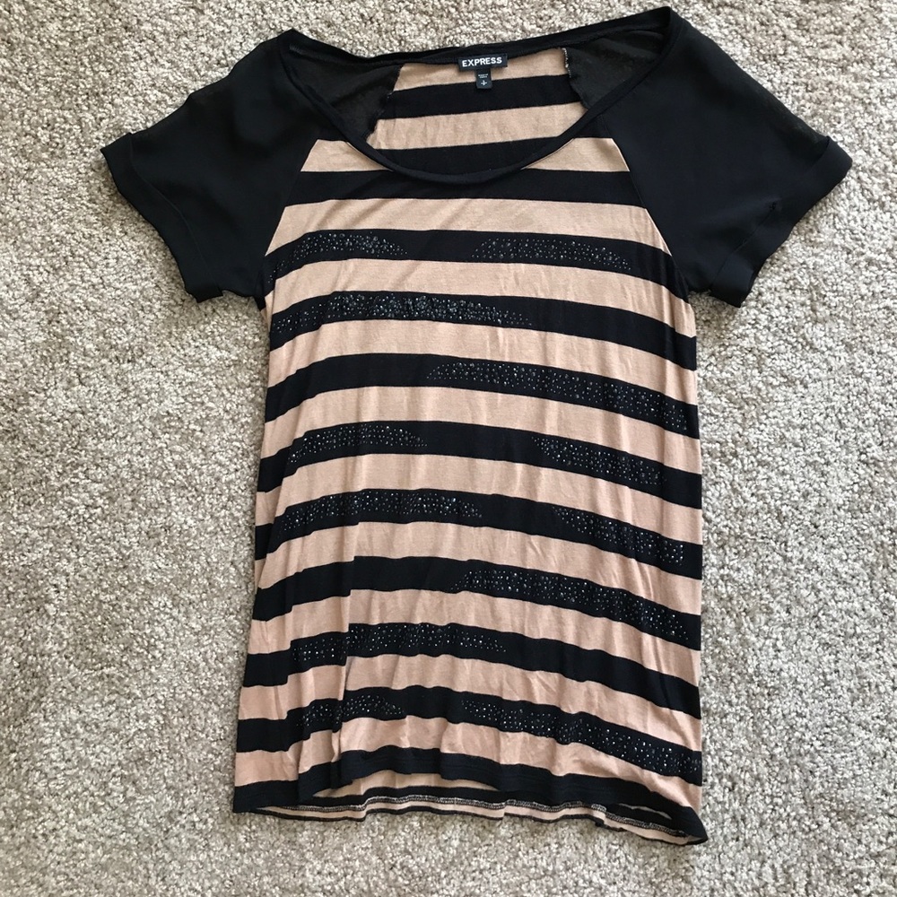 Express loose fit sheer shoulder