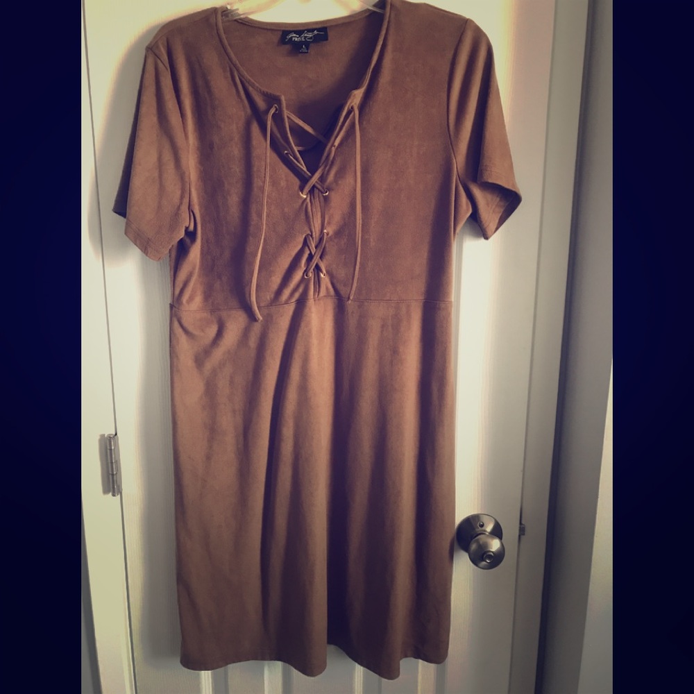 Brown suede dress