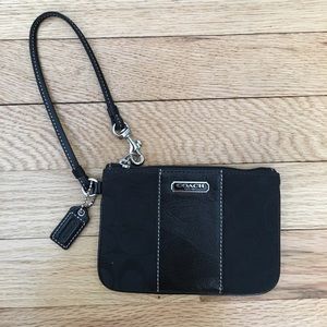 Coach Wristlet Signature Canvas and Leather