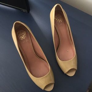 [Vince Camuto] Tan Peep Toe Pumps