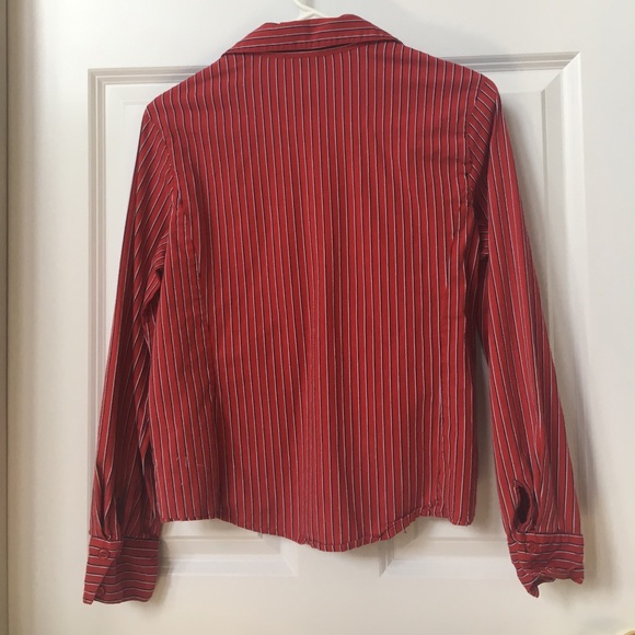 Red Striped button up - Picture 3 of 3