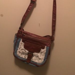 Browns and Jean Blue side bag