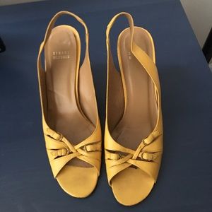 [Stuart Weitzman] Yellow Peep Toe Pumps
