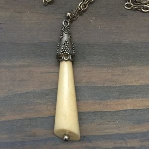 Long bone pendant necklace