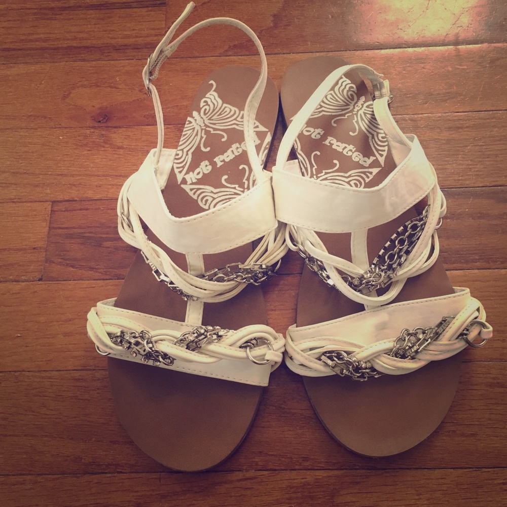 Not Rated brand white flat sandals