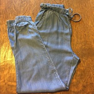 Chambray jogger pants