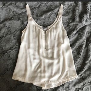 Cream tank top! Zipper in front