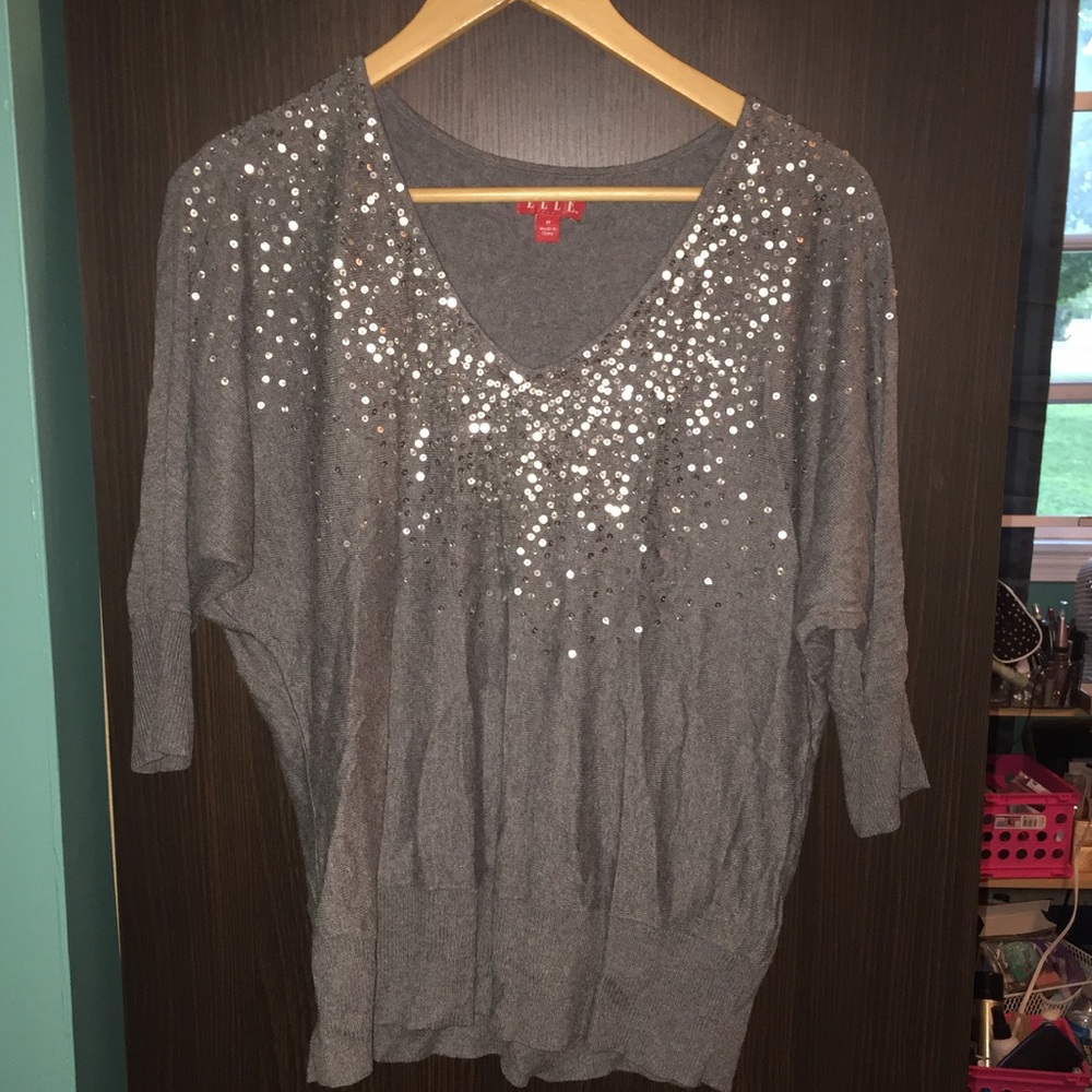 NWOT Gray sparkly sweater - Picture 1 of 3