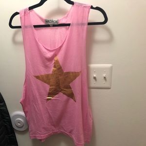 Wild fox pink muscle tank