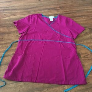 Magenta scrub top