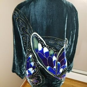 Crushed velvet cardigan/sweater