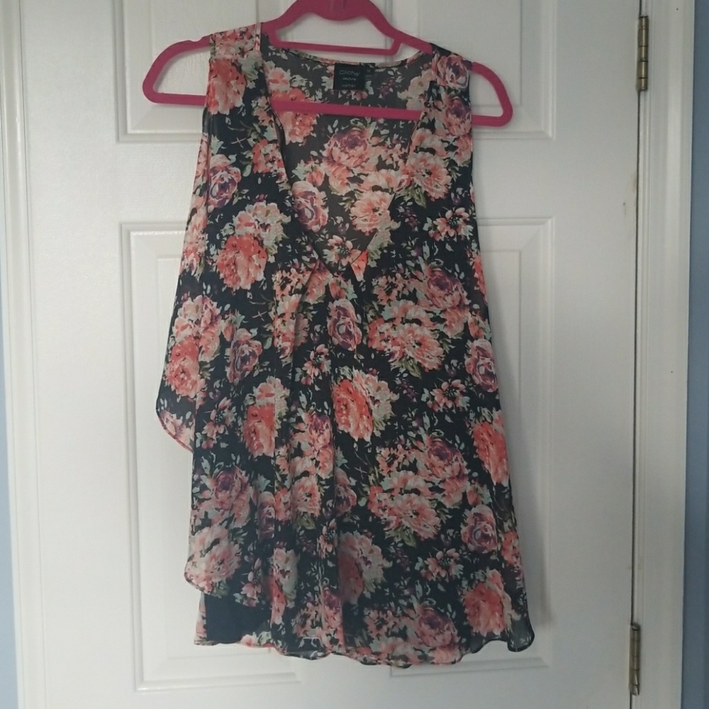 Black Floral Blouse