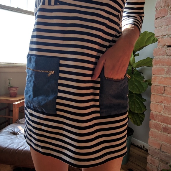 Anthro Striped Pocket Dress - Picture 2 of 4
