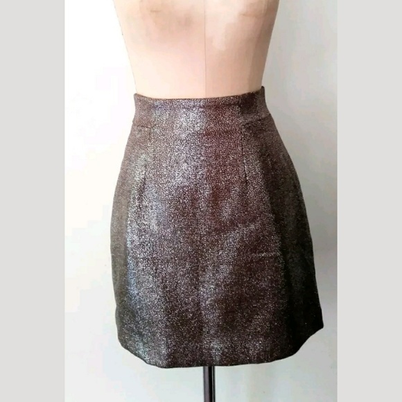 H&M Silver Sparkling High Waist Mini Skirt 8 - Picture 2 of 4