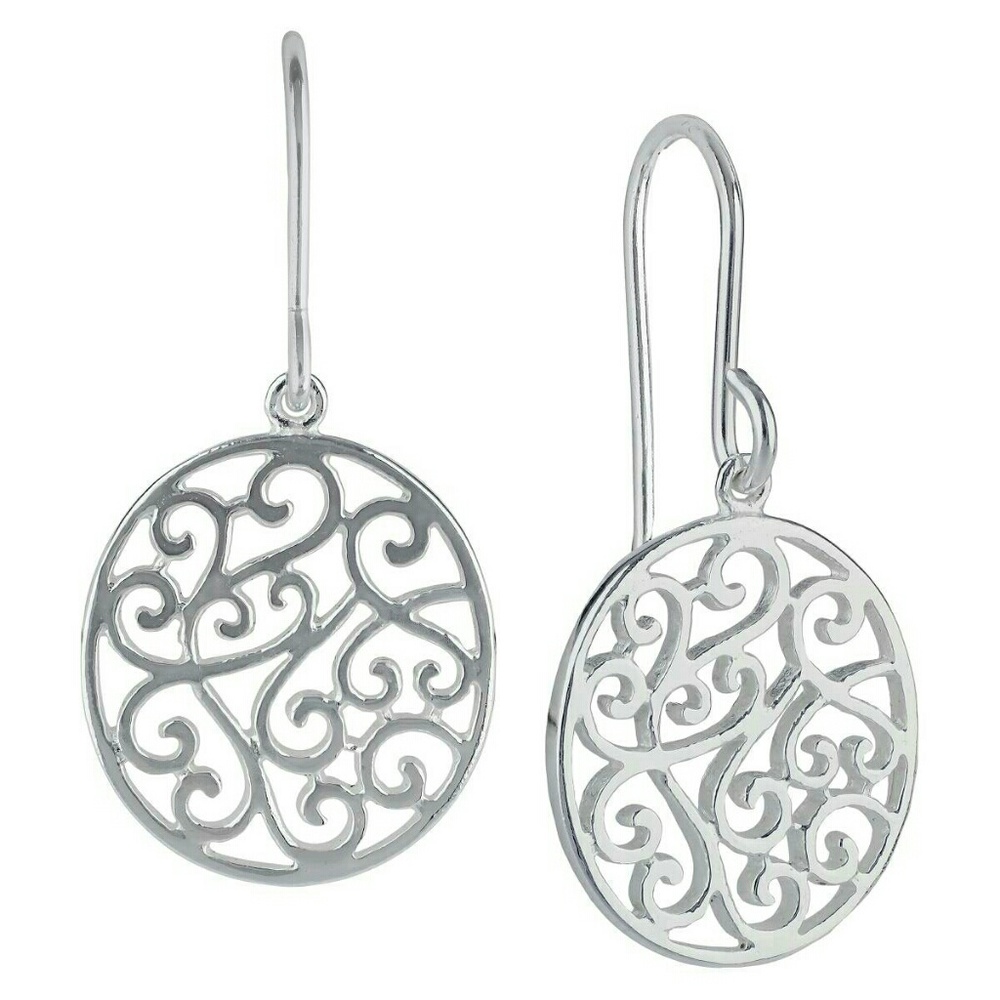 ❌(SOLD💯)💋 Genuine Sterling Silver Dangle Filgree Earrings