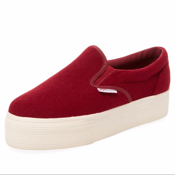 superga 2314 velvet platform slip on sneakers
