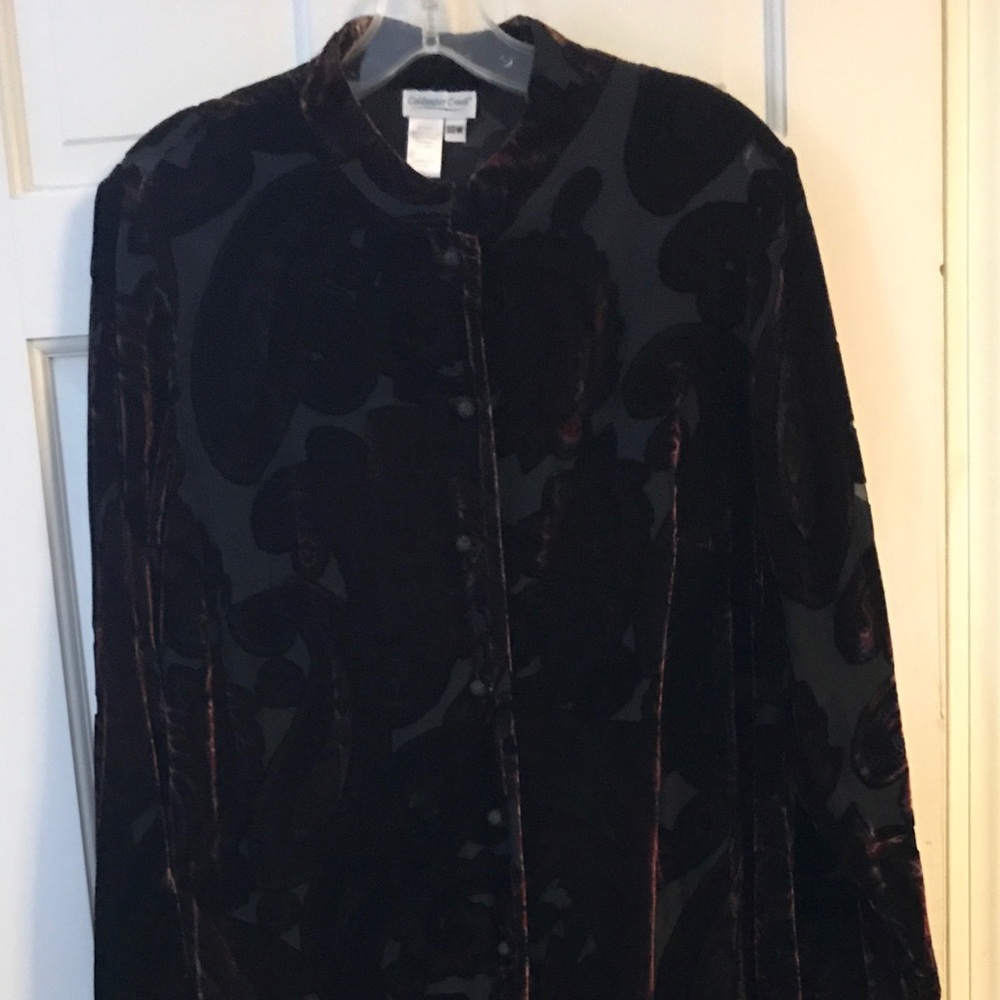 Coldwater Creek Velvet Burnout Duster Maxi