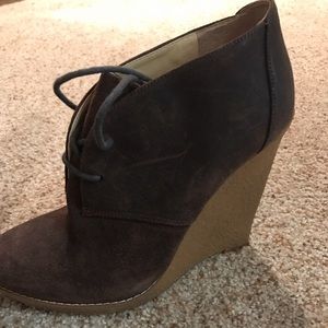 Brown Wedge Booties