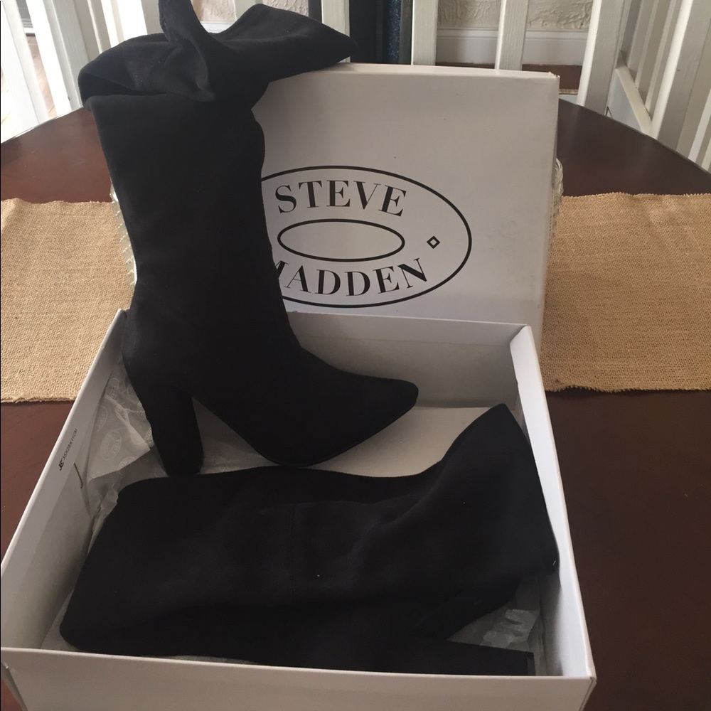 Steve Madden over the knee black boots